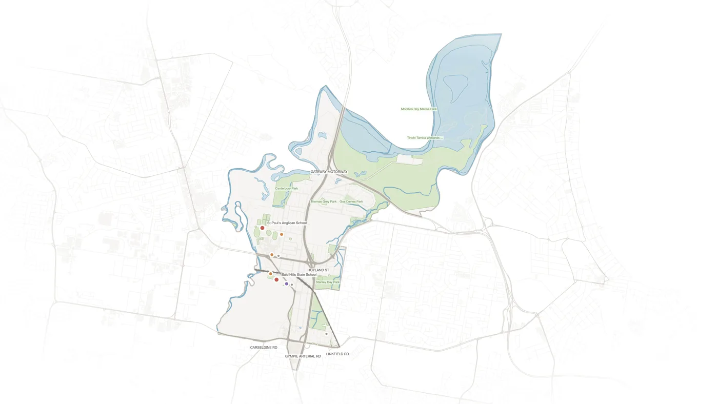 Bald Hills urban fabric map