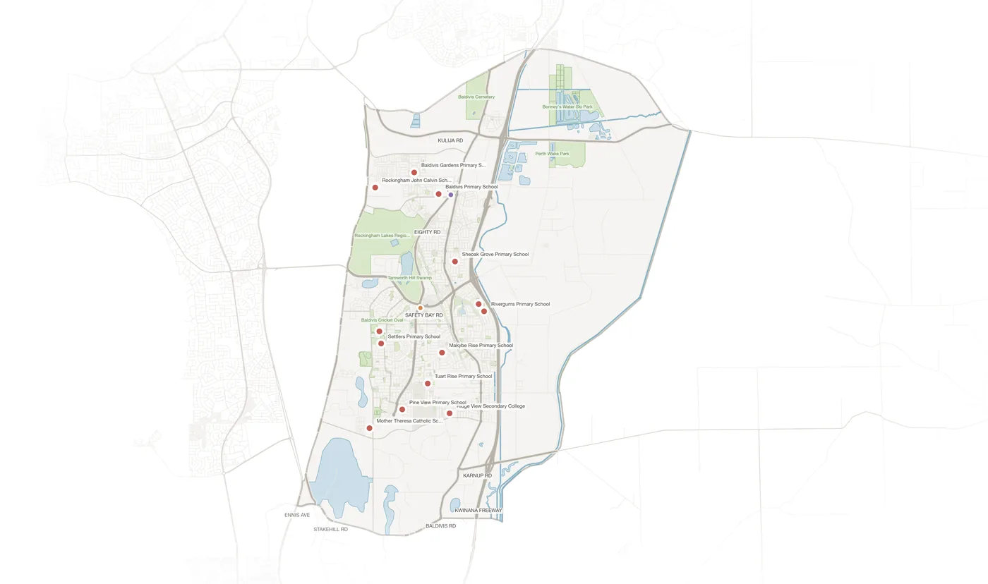 Baldivis urban fabric map