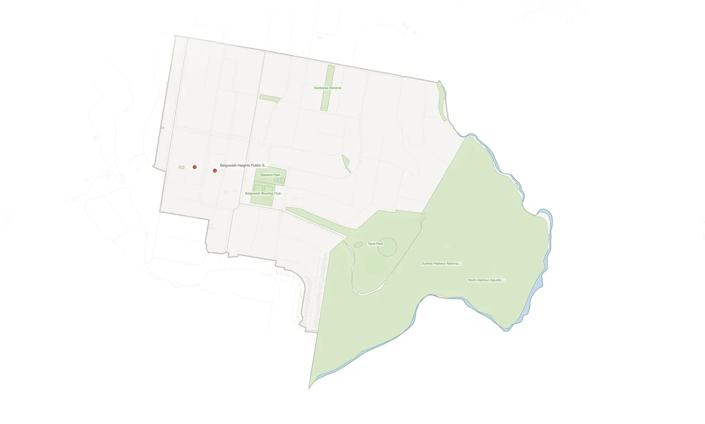 Balgowlah Heights urban fabric map