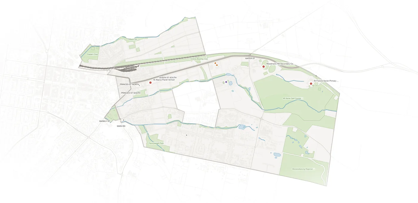 Ballarat East urban fabric map