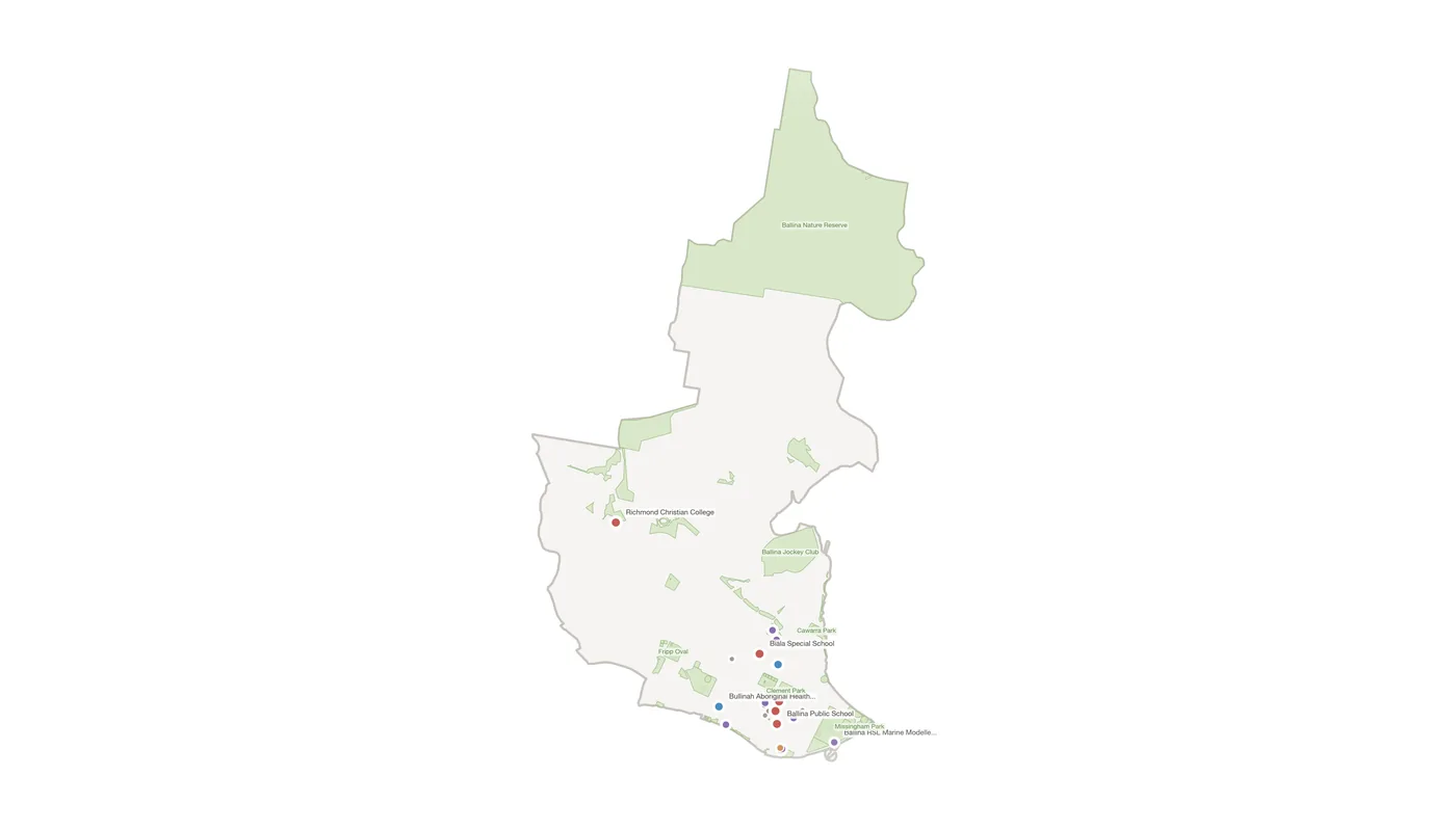 Ballina urban fabric map
