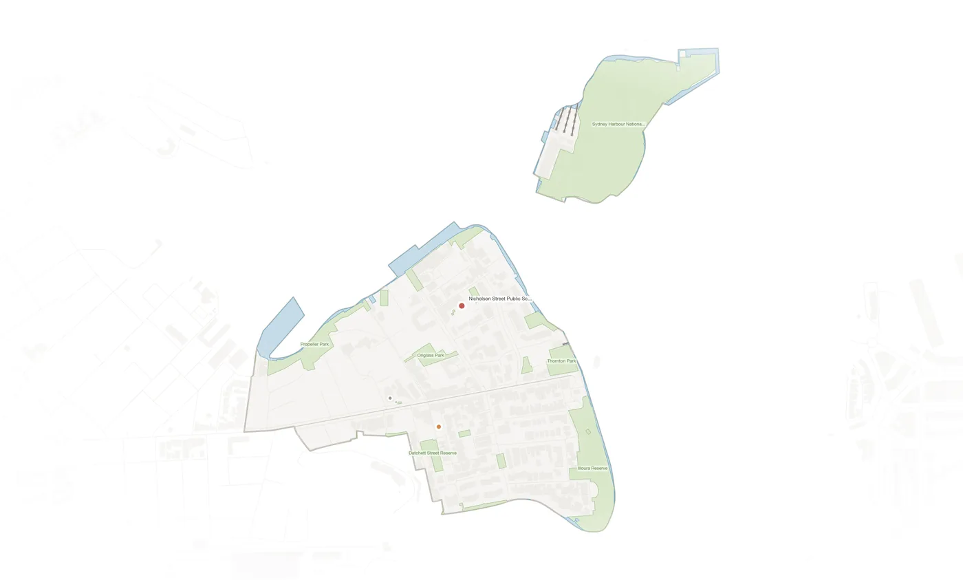 Balmain East urban fabric map