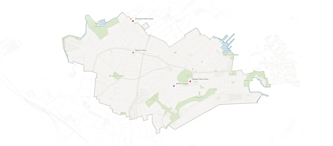 Balmain urban fabric map