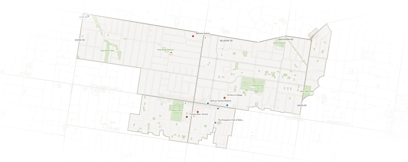 Balwyn urban fabric map