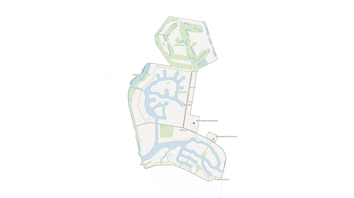 Banksia Beach urban fabric map