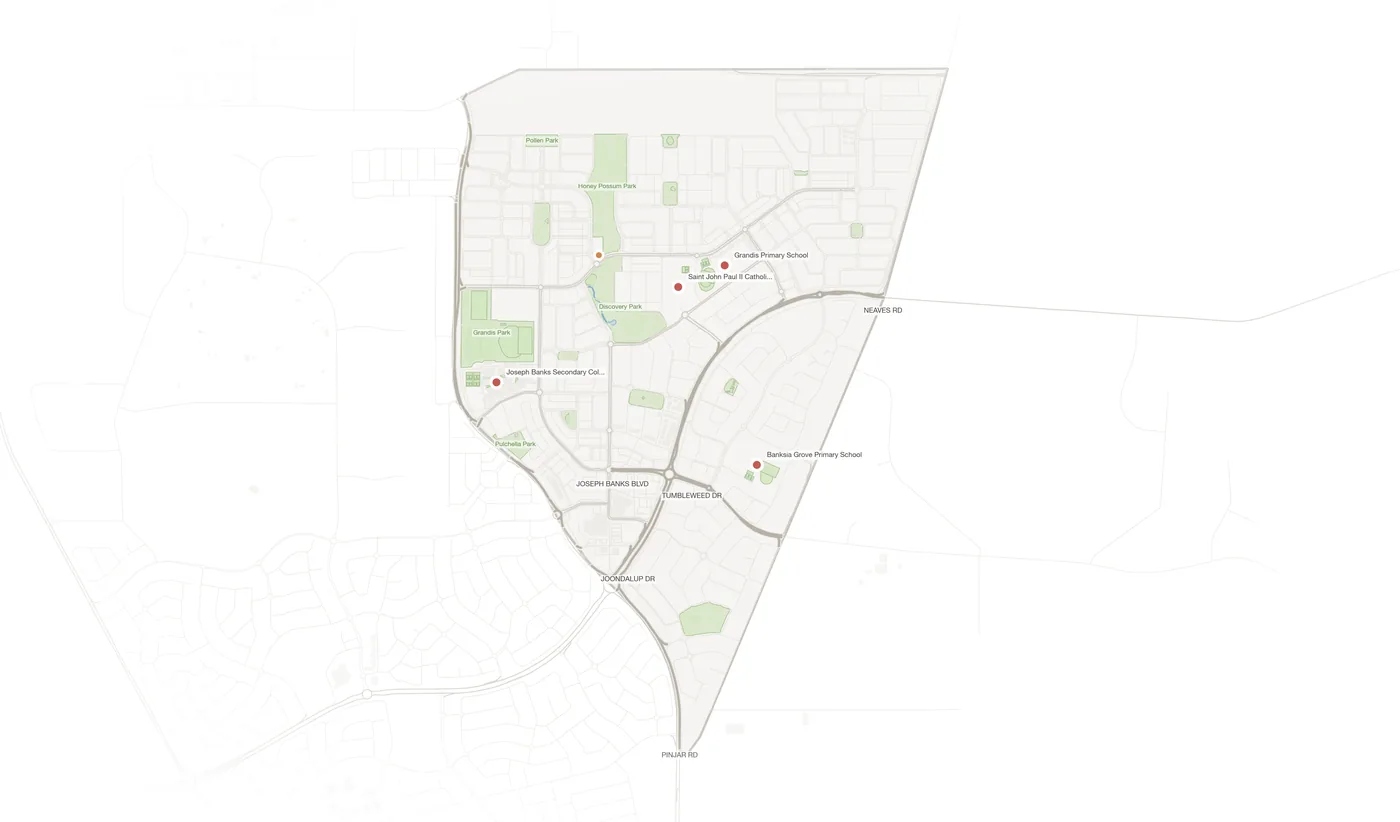 Banksia Grove urban fabric map