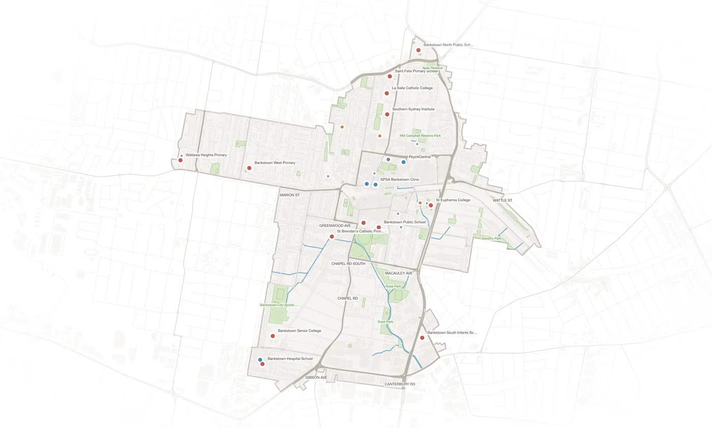 Bankstown urban fabric map