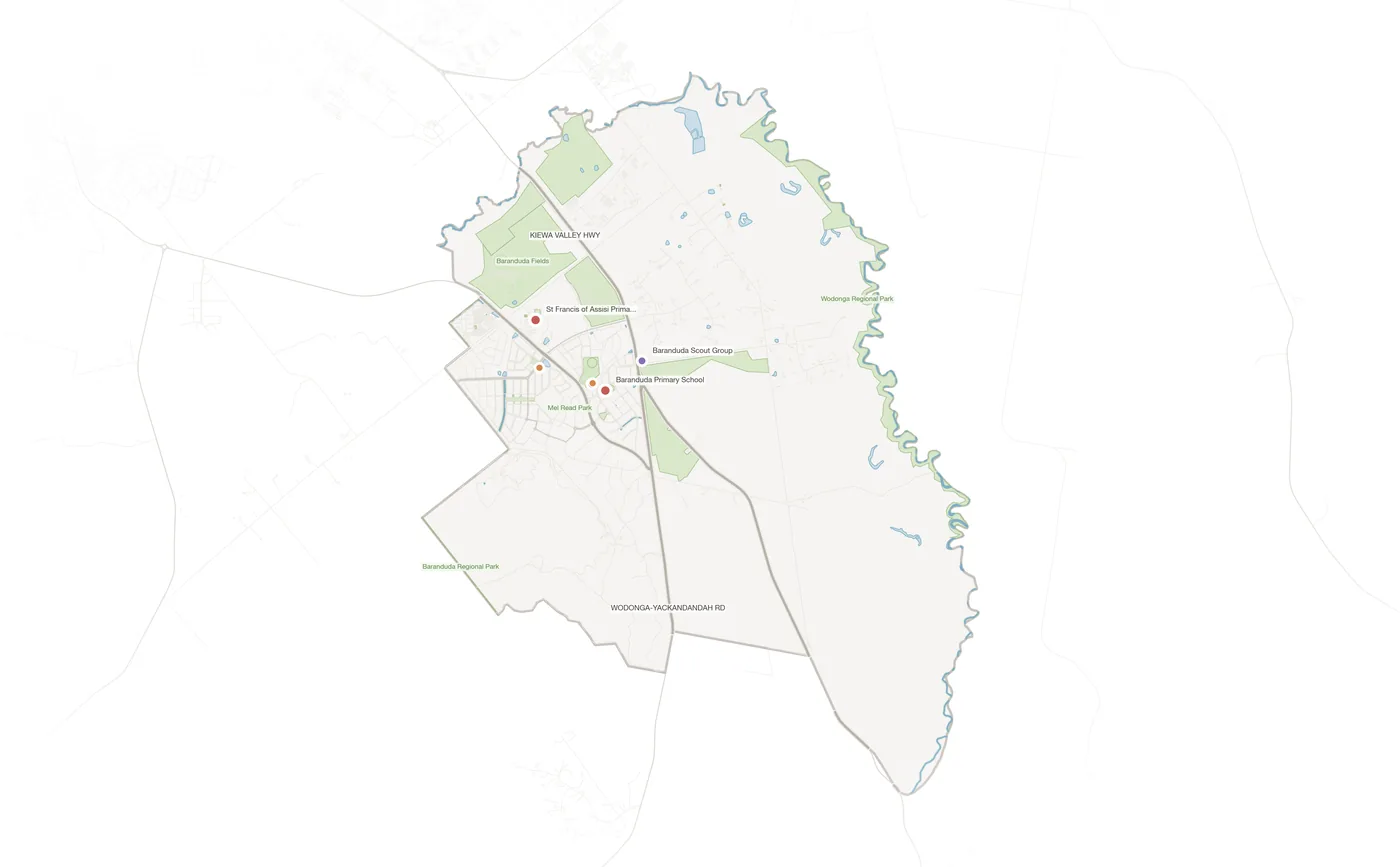 Baranduda urban fabric map
