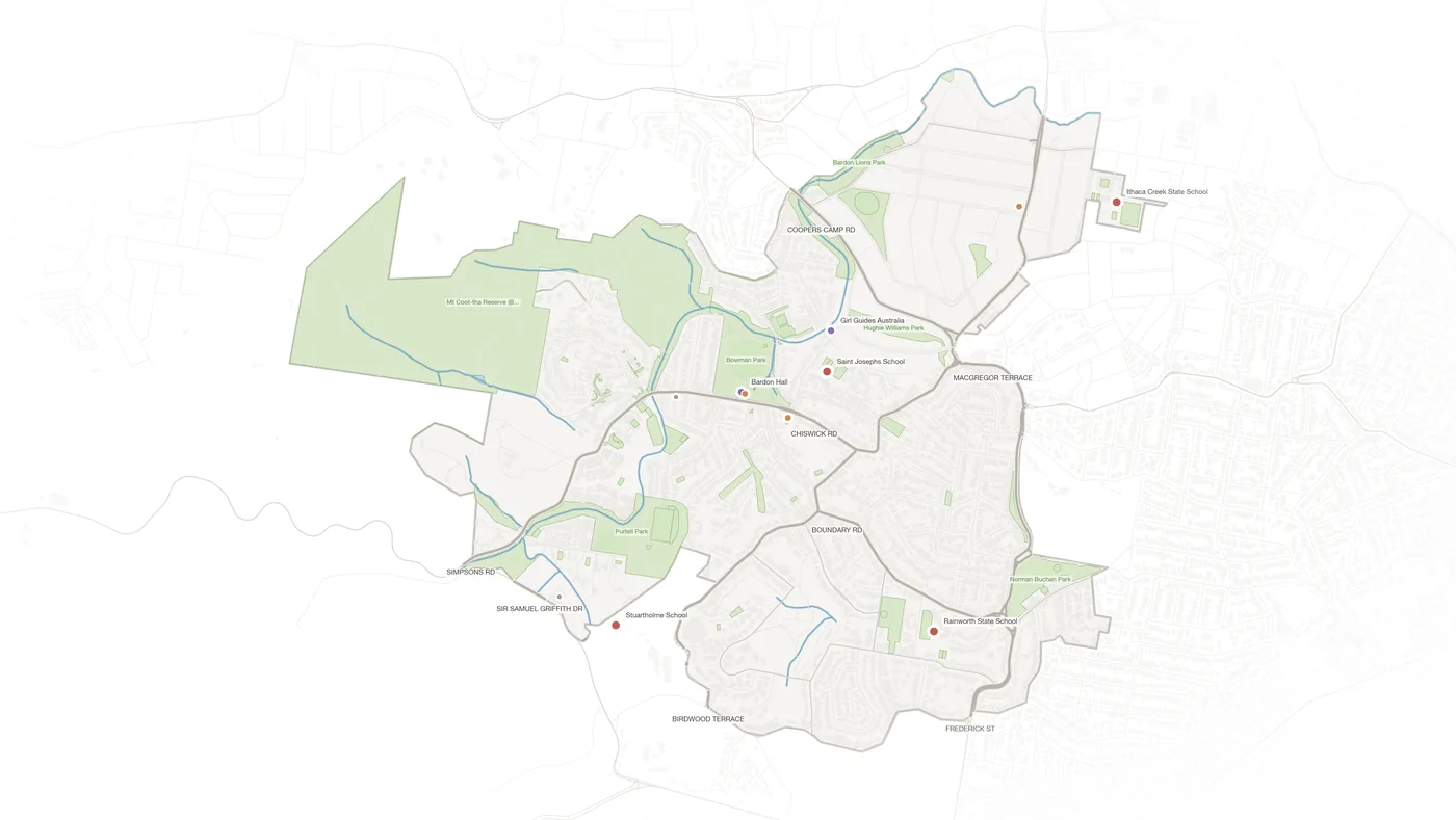 Bardon urban fabric map