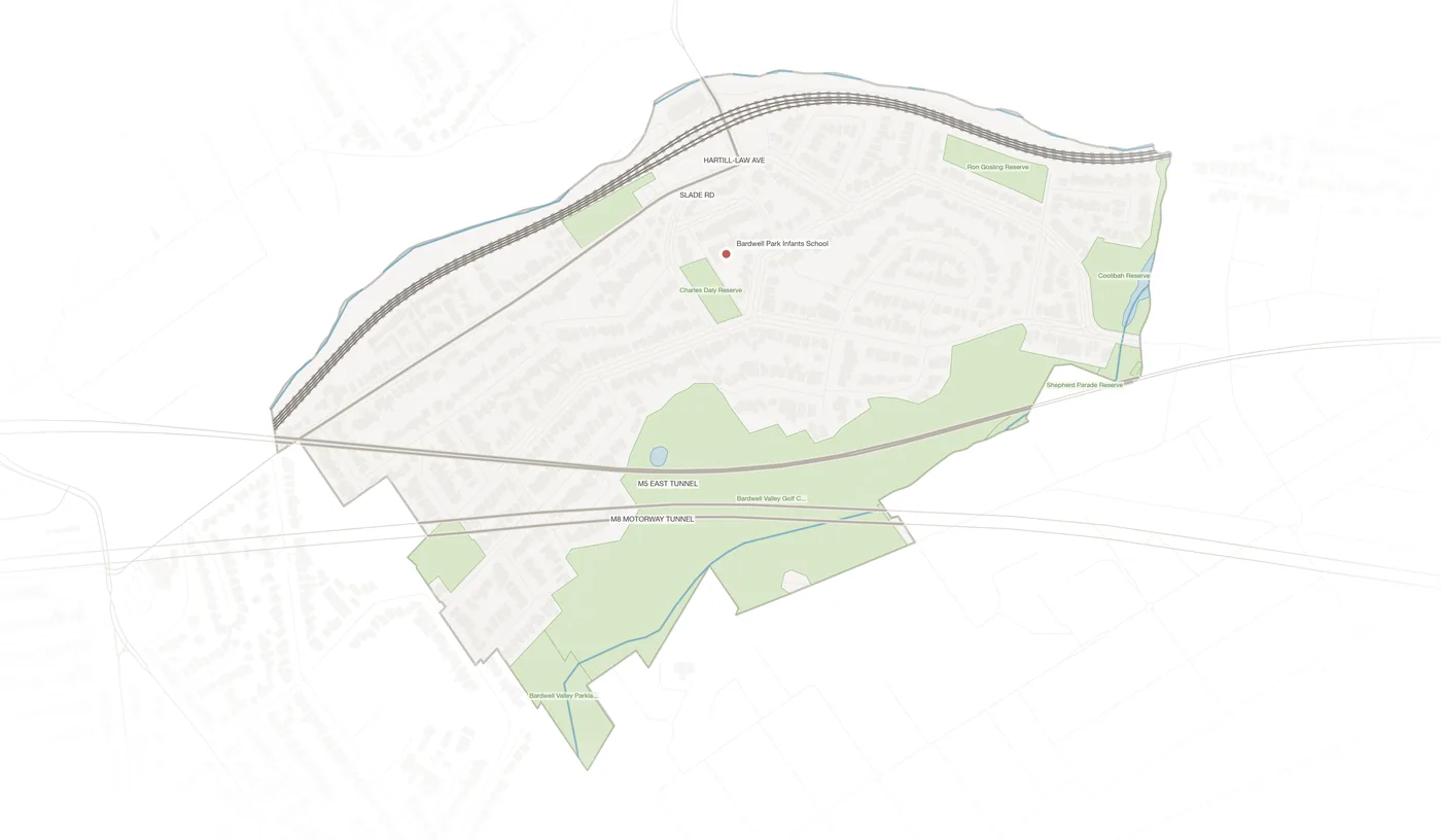 Bardwell Park urban fabric map