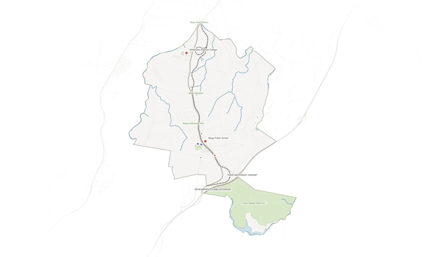 Bargo urban fabric map