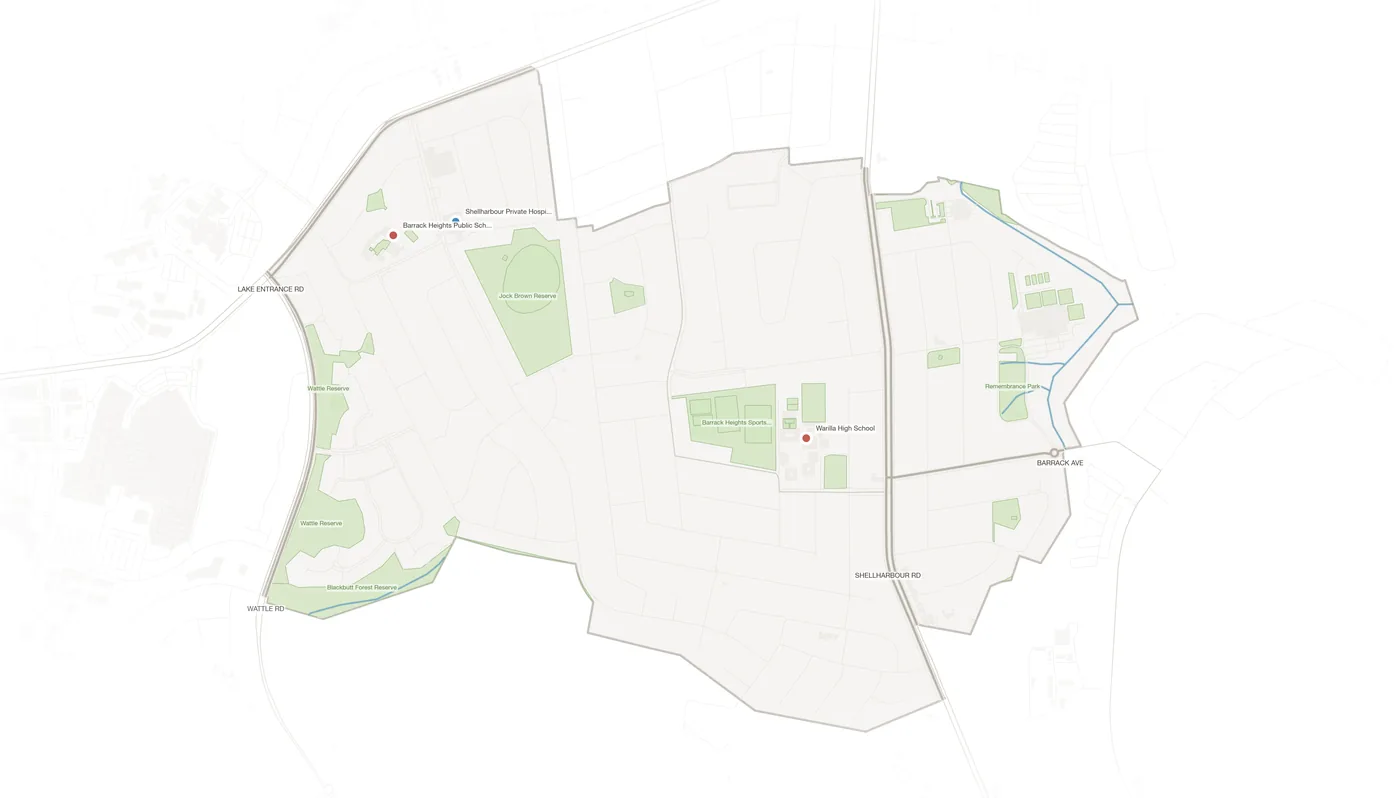 Barrack Heights urban fabric map