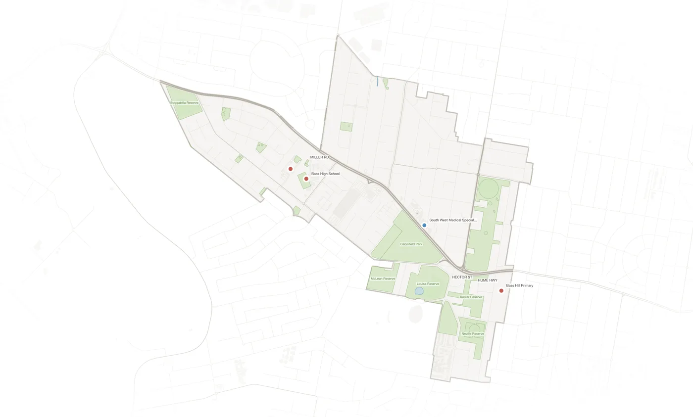 Bass Hill urban fabric map