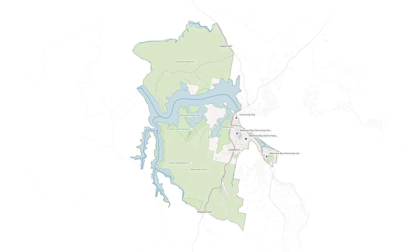 Batemans Bay urban fabric map