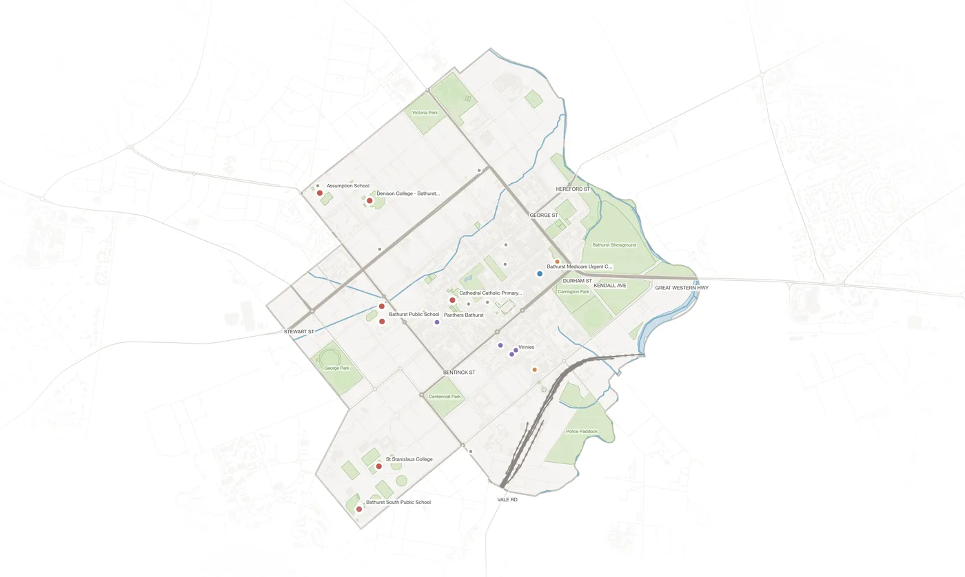 Bathurst urban fabric map