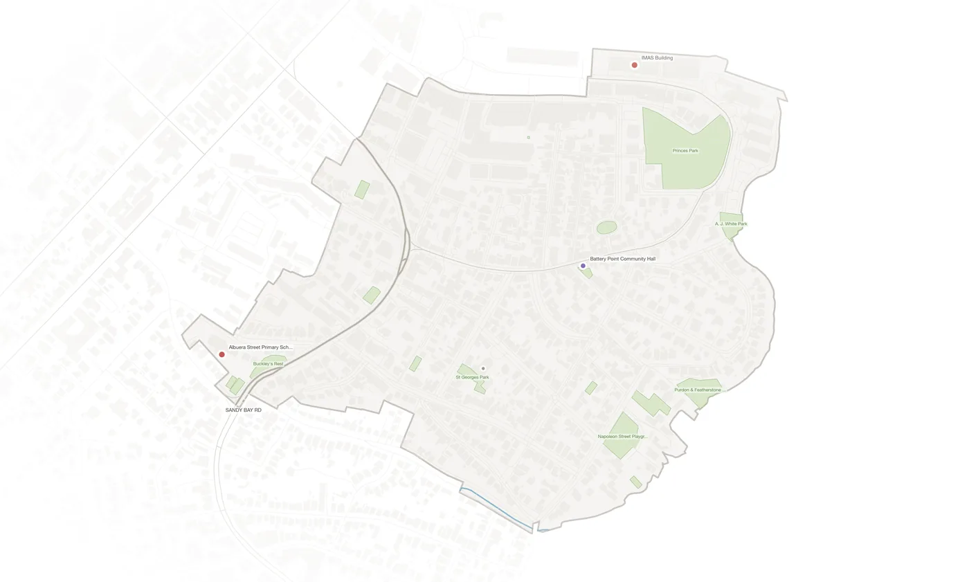 Battery Point urban fabric map