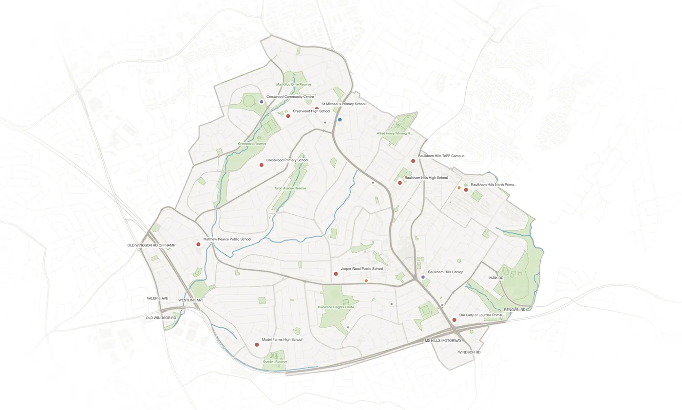 Baulkham Hills urban fabric map