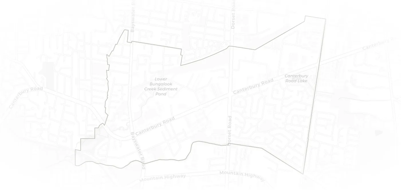 Bayswater North urban fabric map
