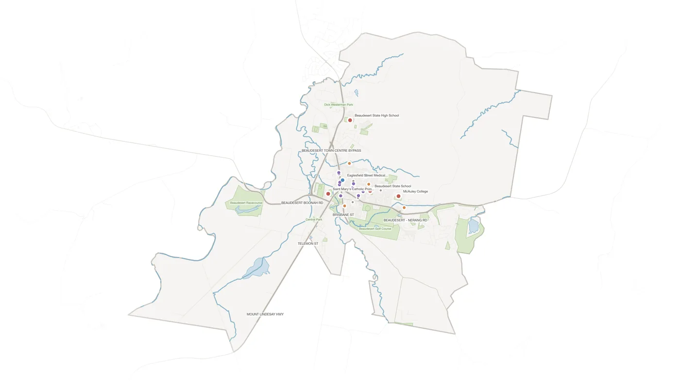 Beaudesert urban fabric map