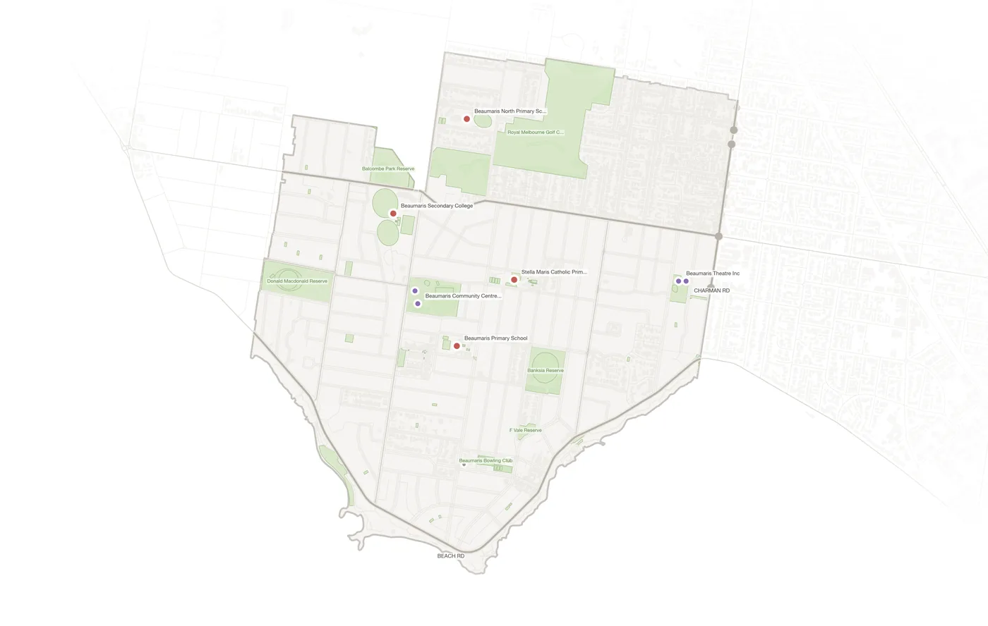 Beaumaris urban fabric map