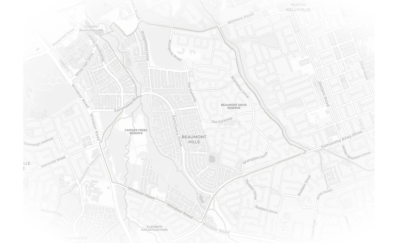 Beaumont Hills urban fabric map