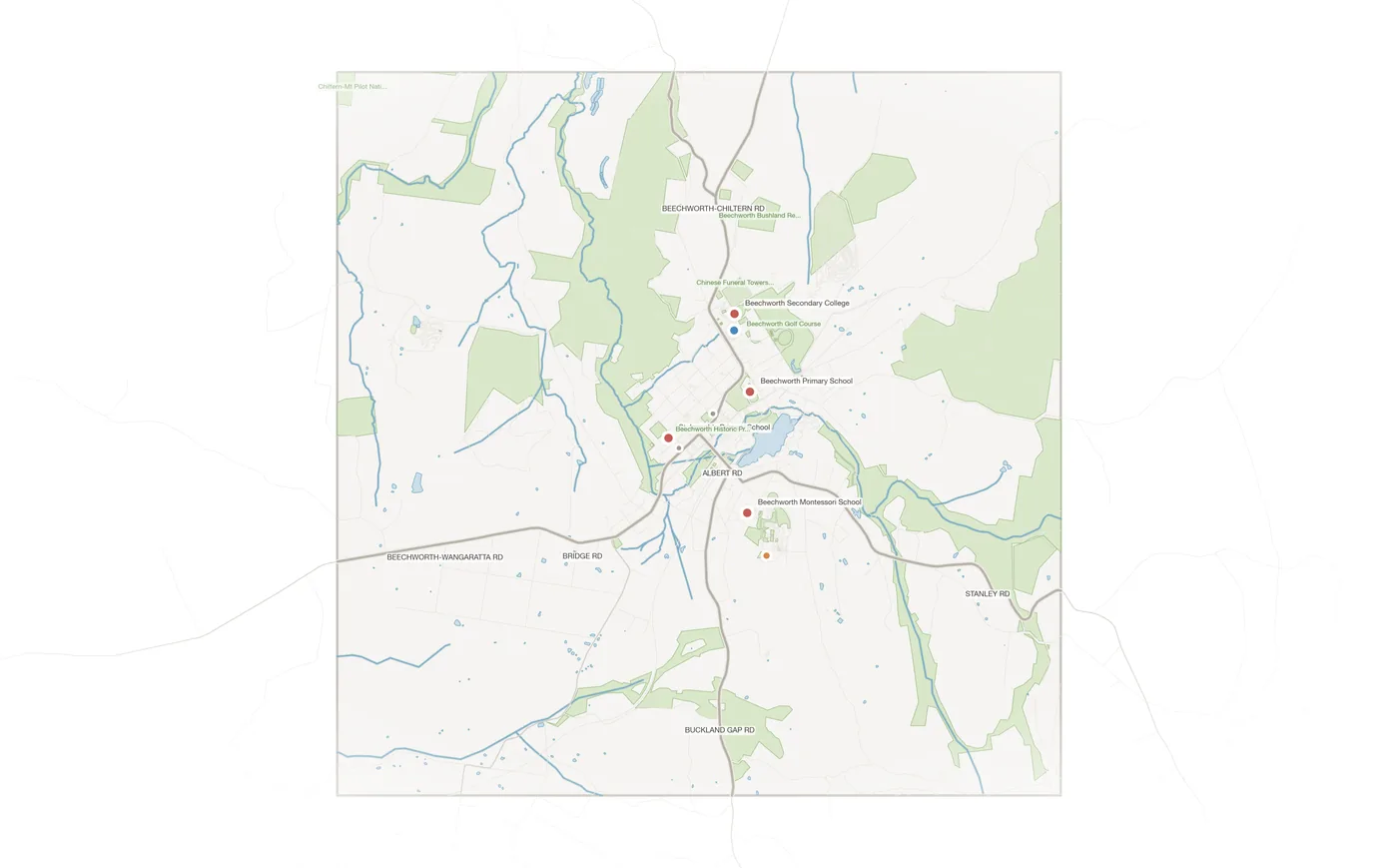 Beechworth urban fabric map