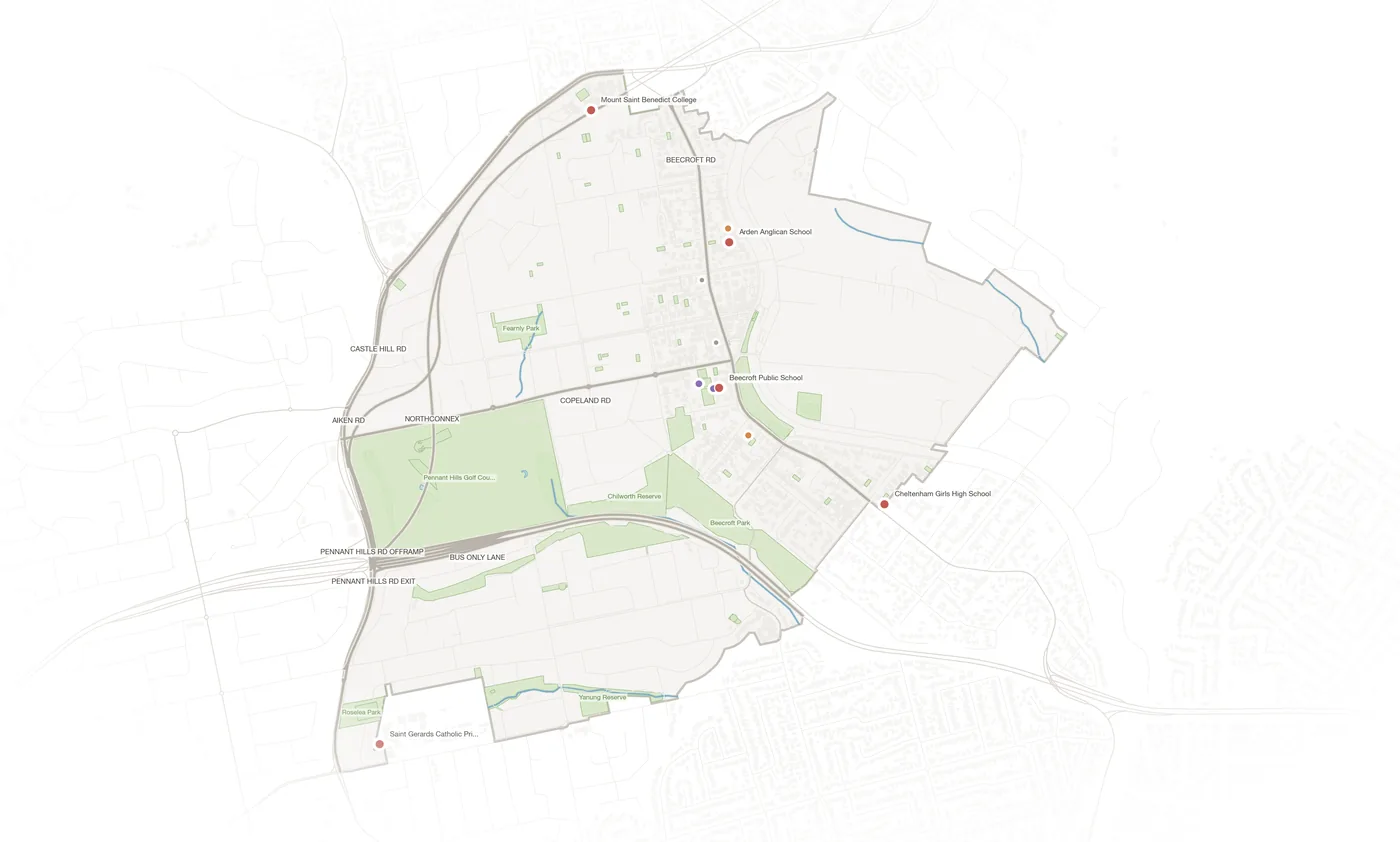 Beecroft urban fabric map