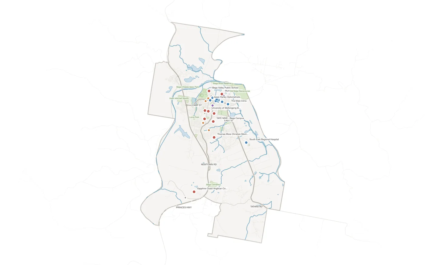 Bega urban fabric map