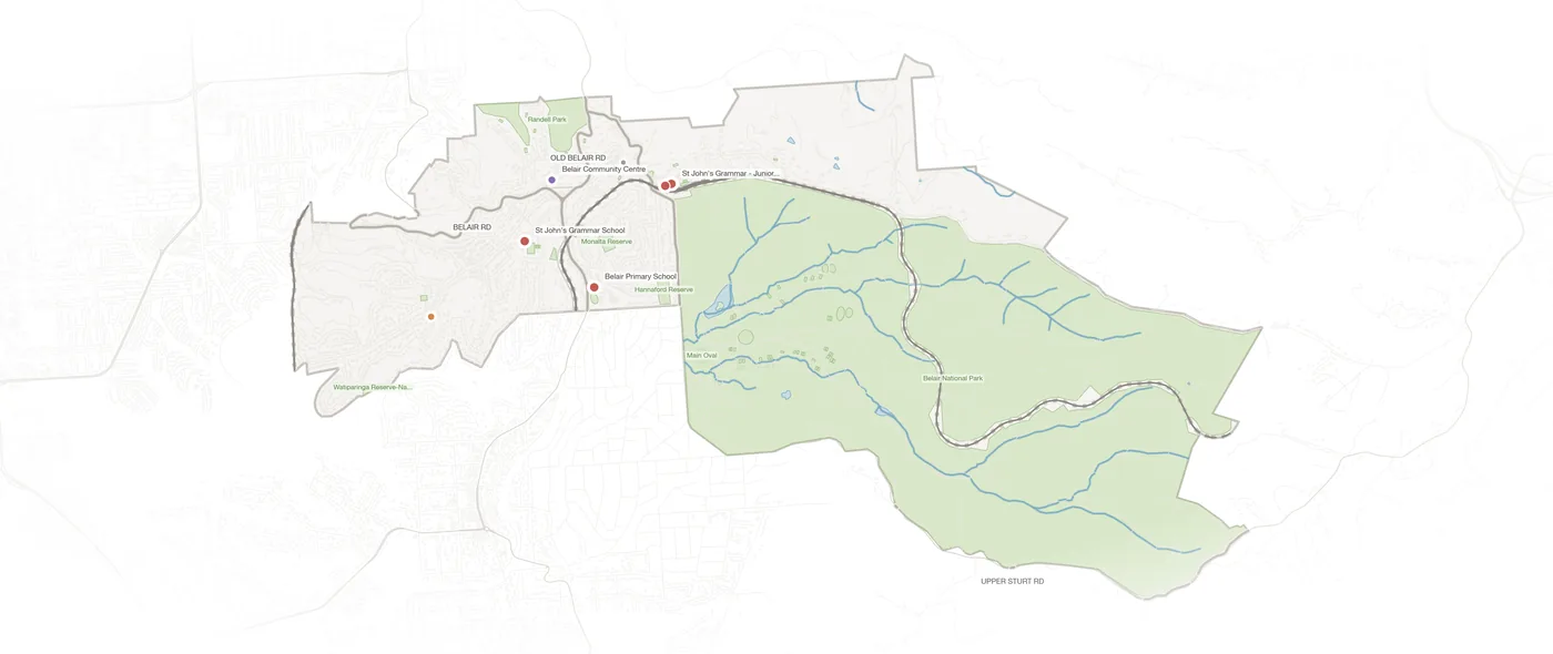 Belair urban fabric map