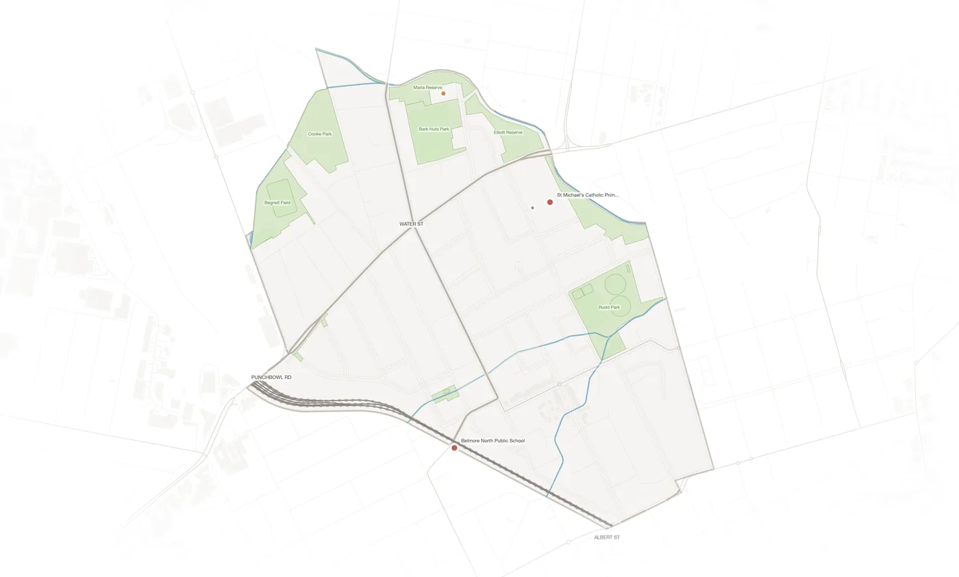 Belfield urban fabric map