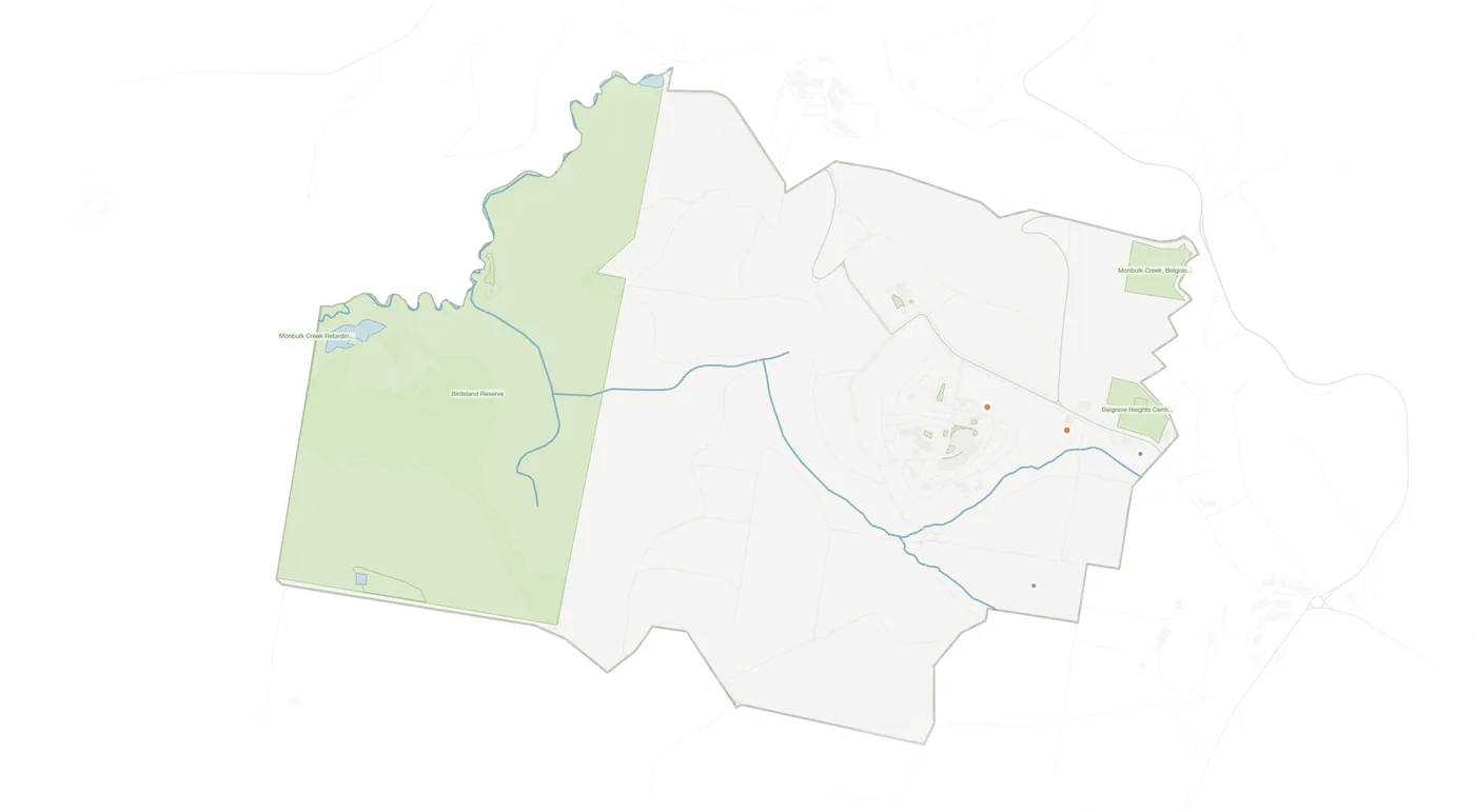 Belgrave Heights urban fabric map