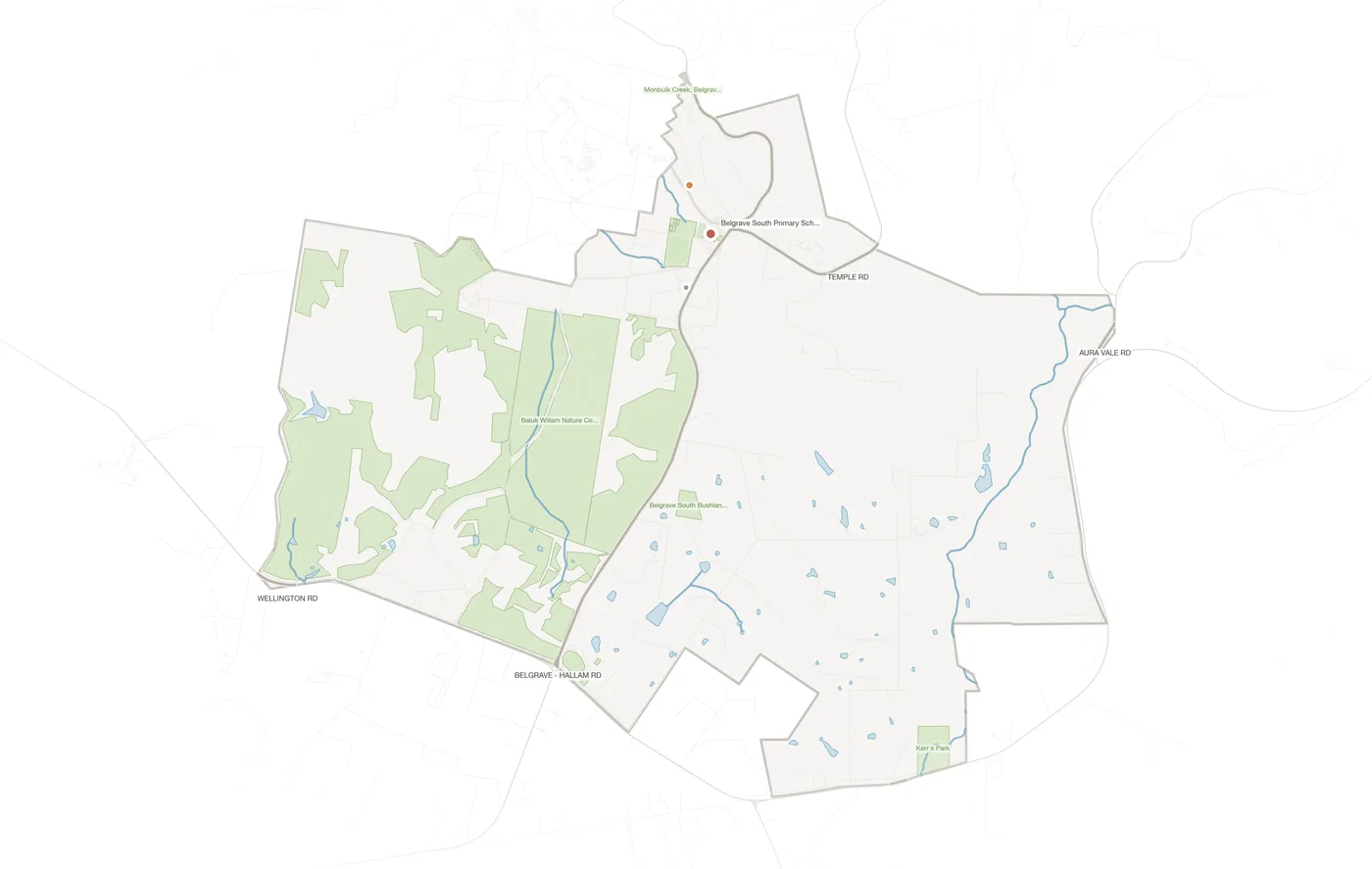 Belgrave South urban fabric map
