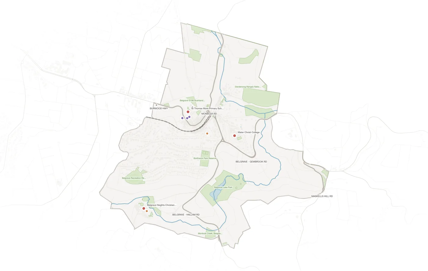 Belgrave urban fabric map