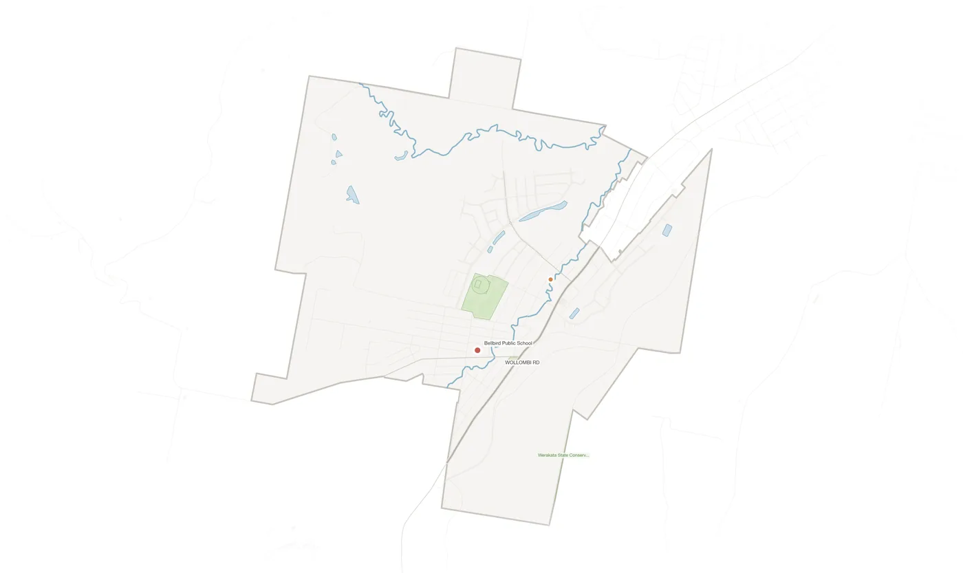 Bellbird urban fabric map