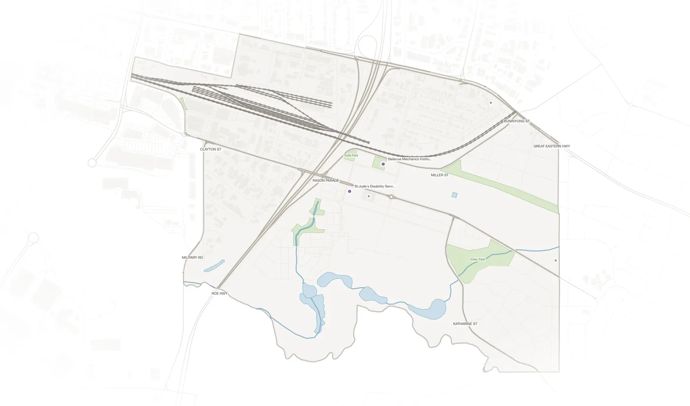 Bellevue urban fabric map