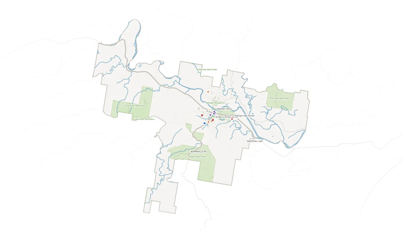 Bellingen urban fabric map