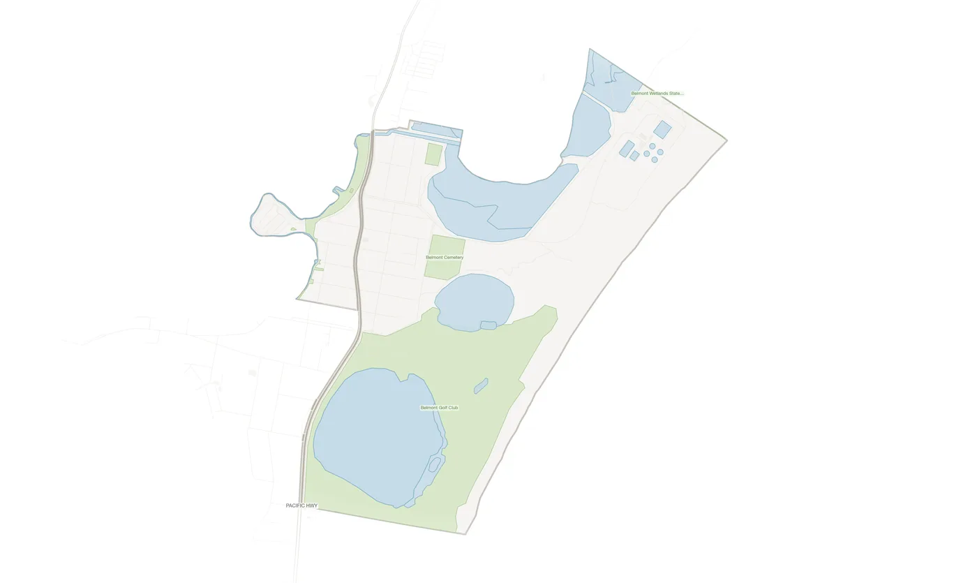 Belmont South urban fabric map