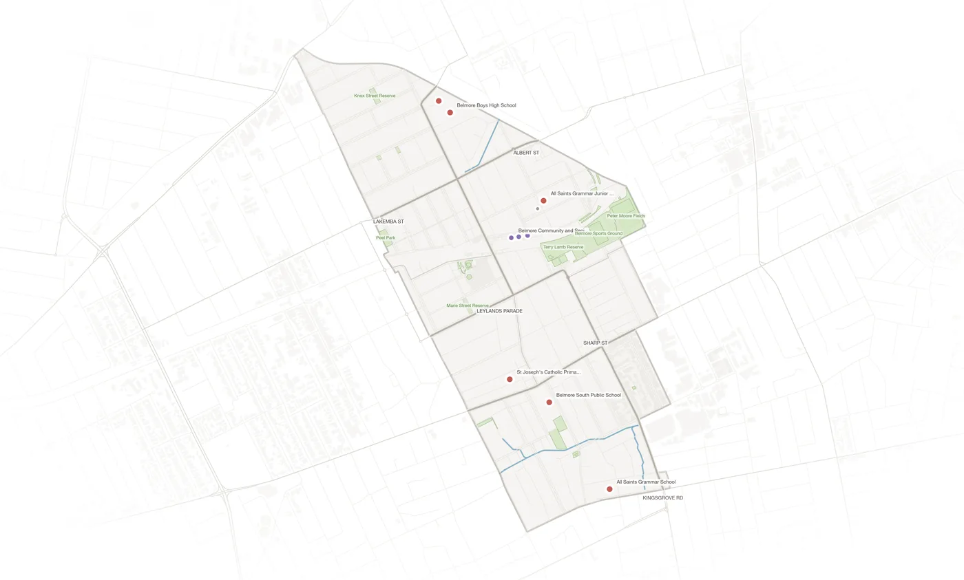 Belmore urban fabric map
