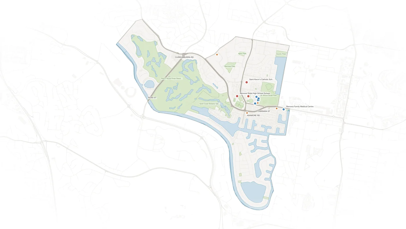 Benowa urban fabric map