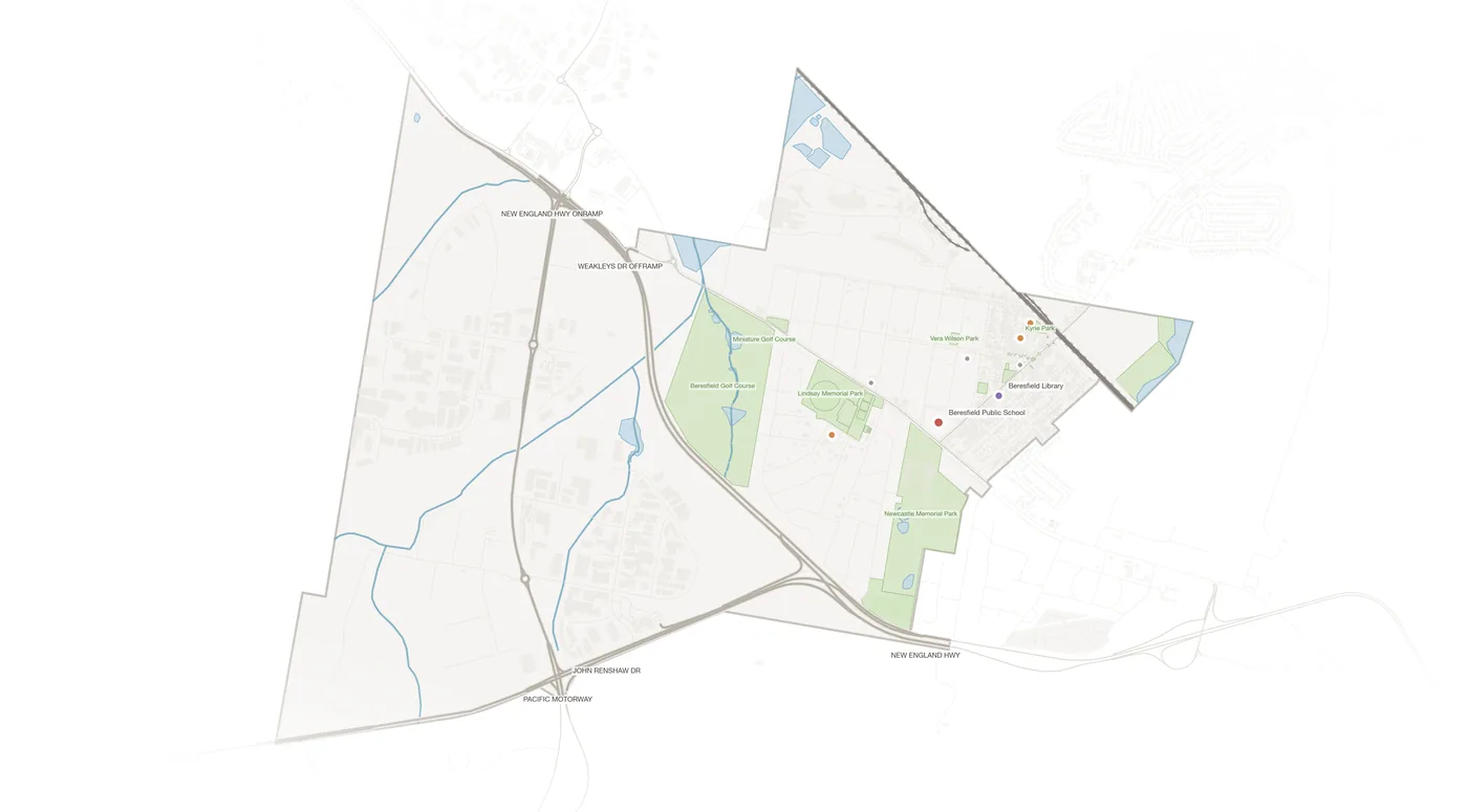 Beresfield urban fabric map