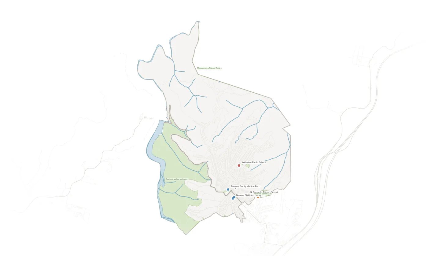Berowra Heights urban fabric map