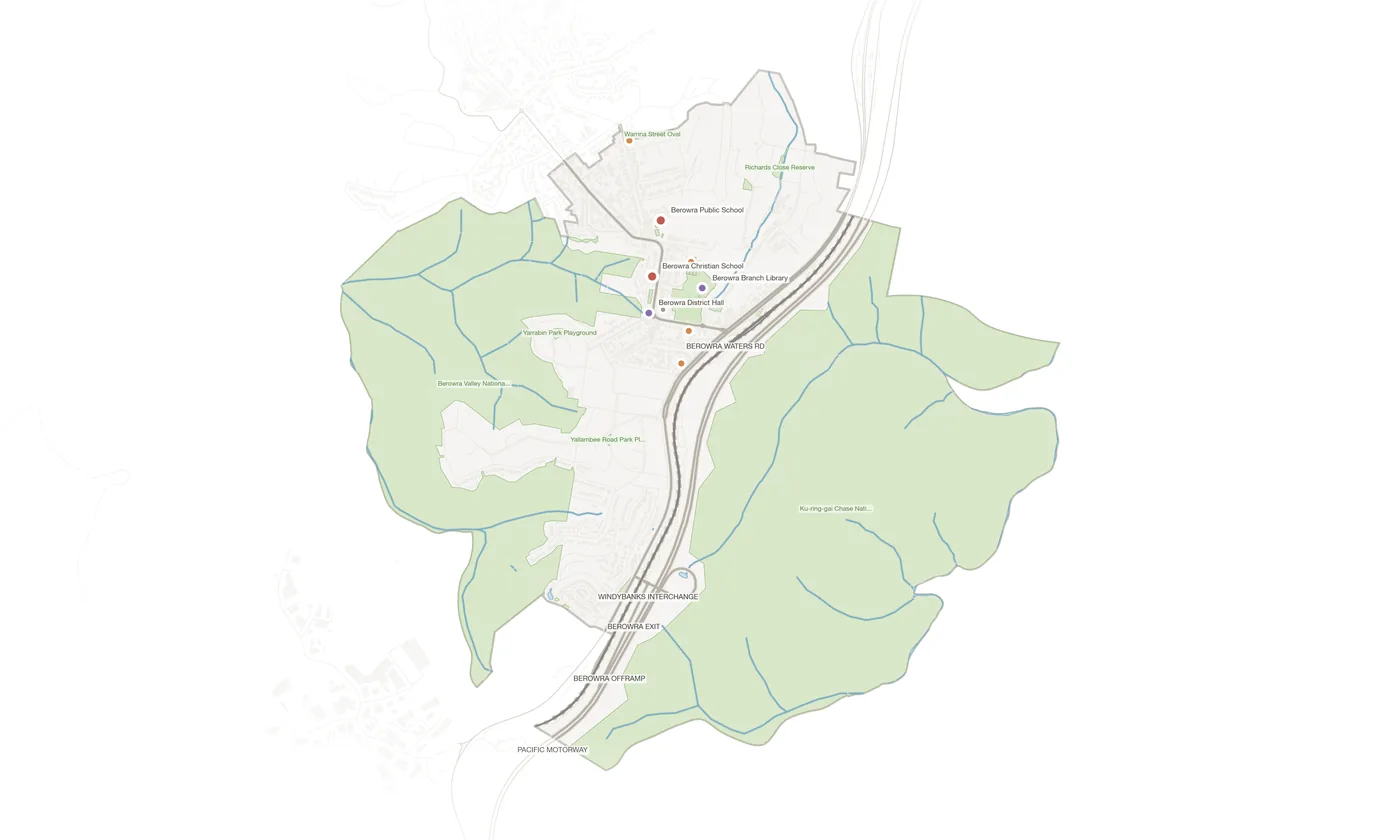 Berowra urban fabric map