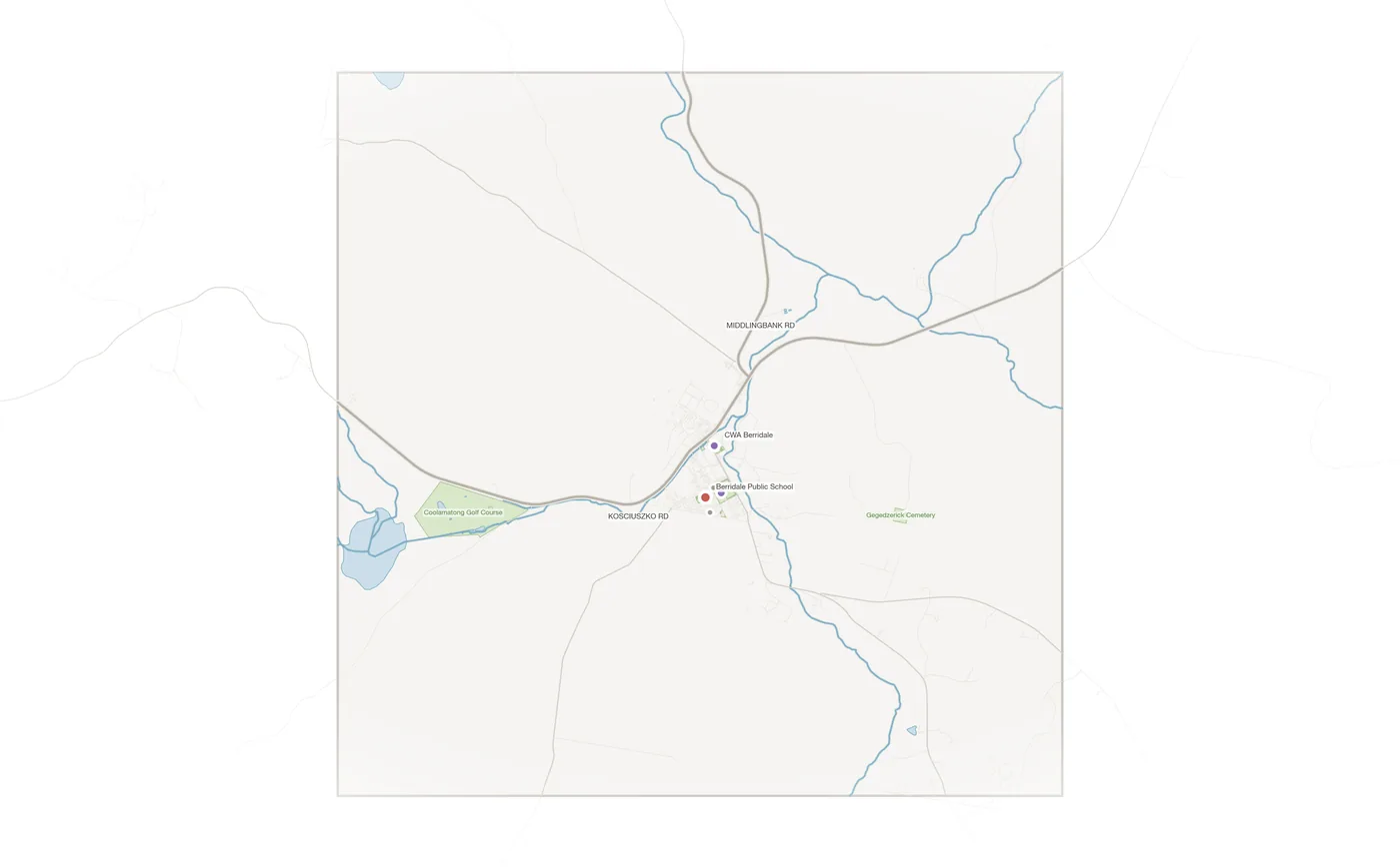 Berridale urban fabric map