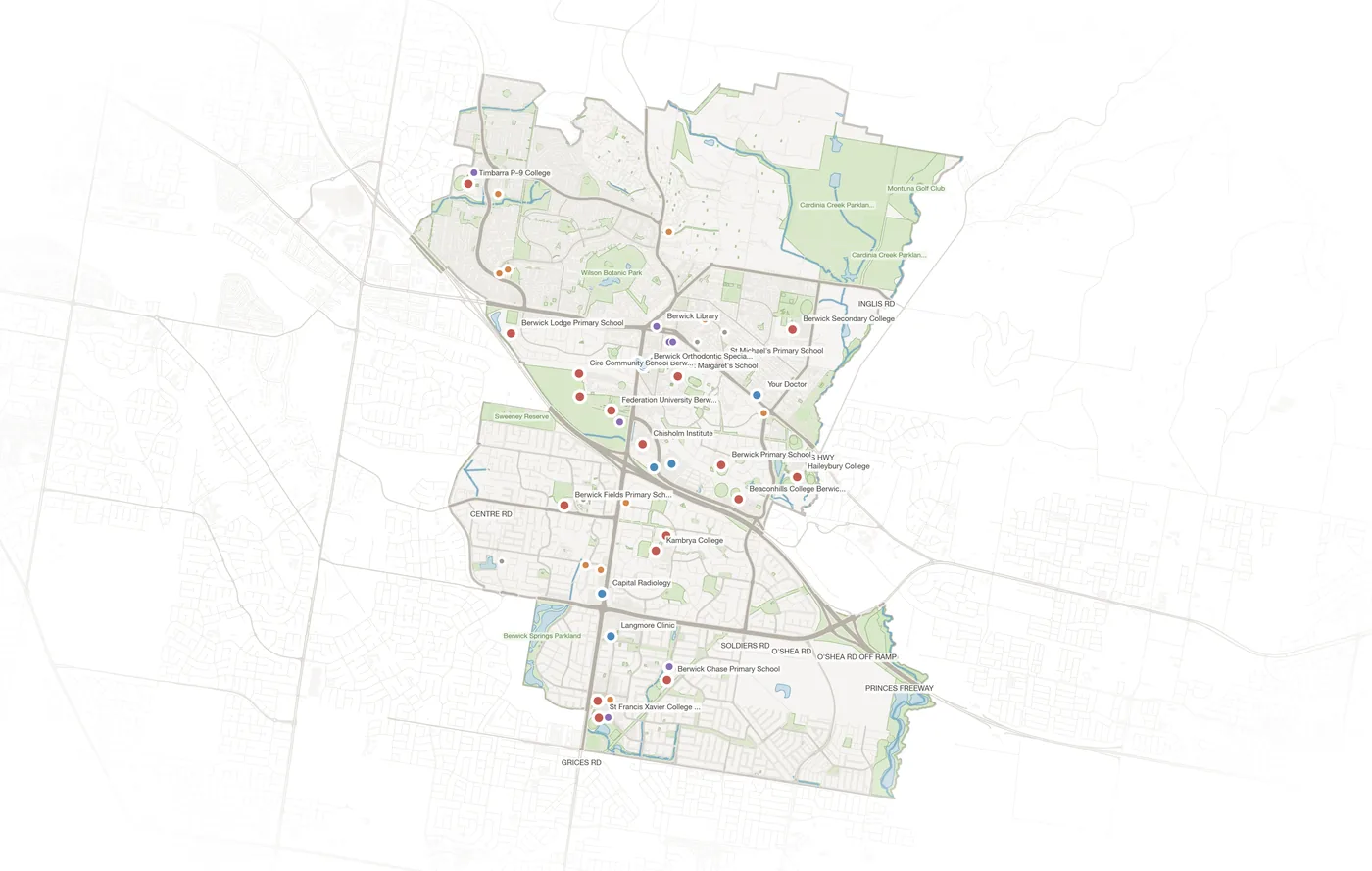 Berwick urban fabric map