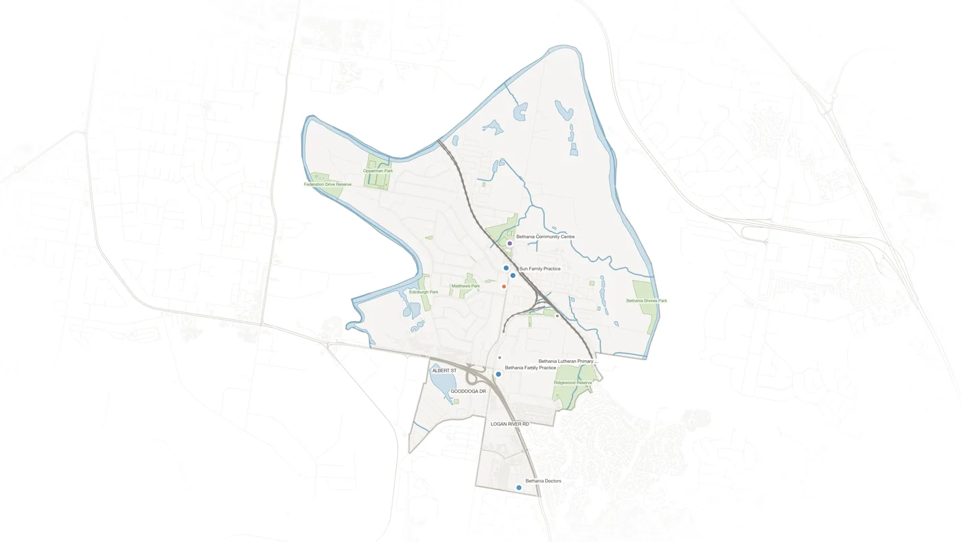 Bethania urban fabric map