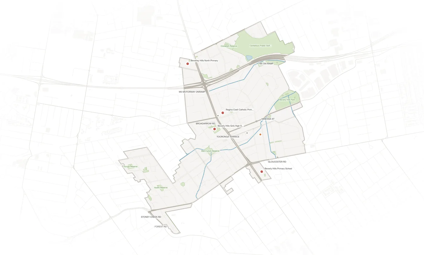 Beverly Hills urban fabric map