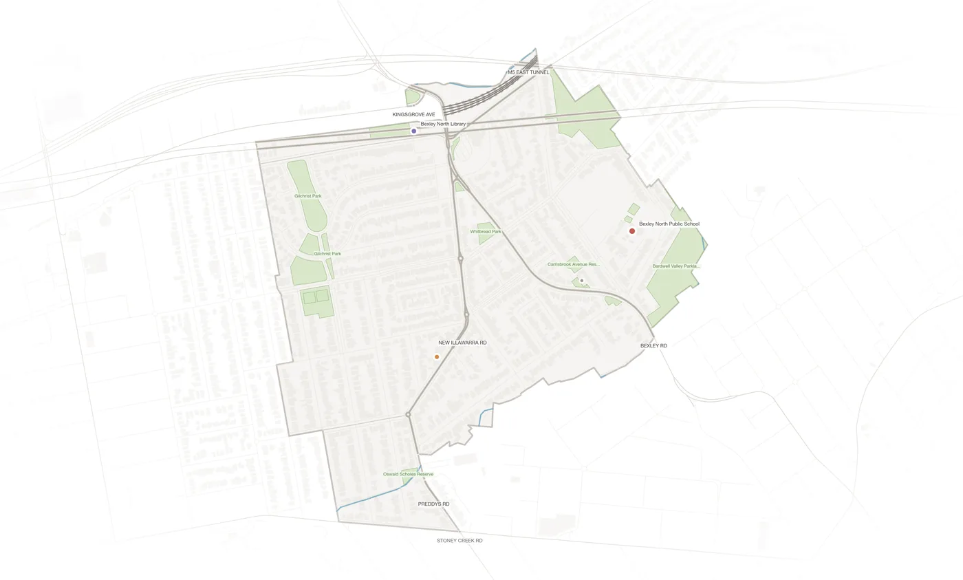 Bexley North urban fabric map