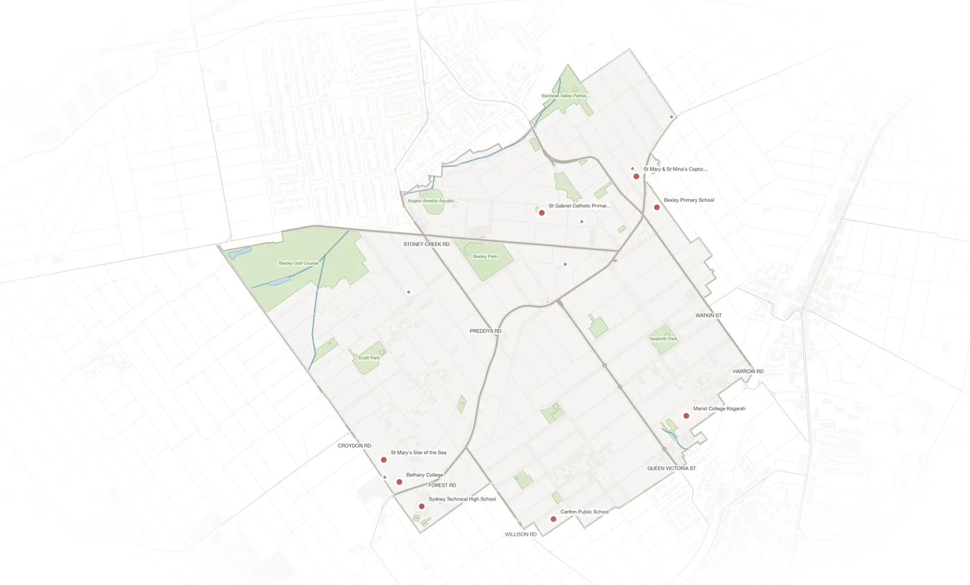 Bexley urban fabric map