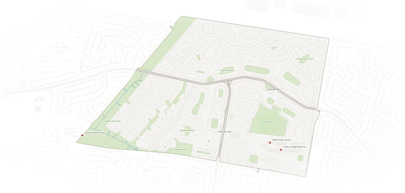 Bidwill urban fabric map