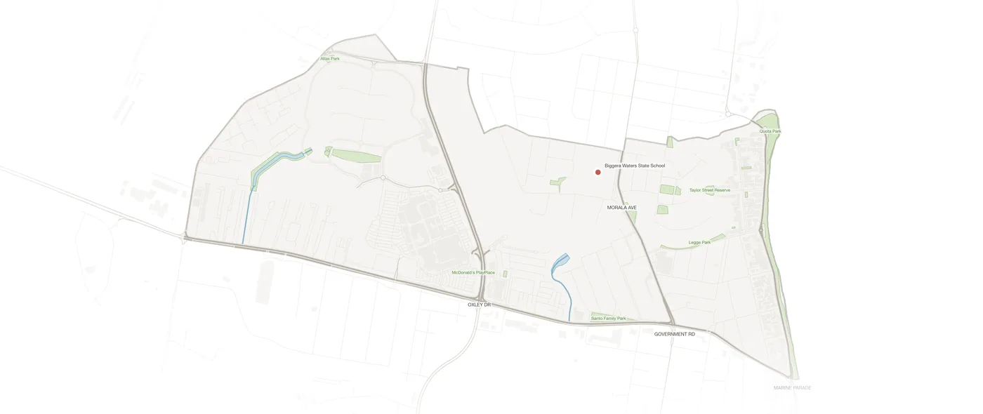 Biggera Waters urban fabric map